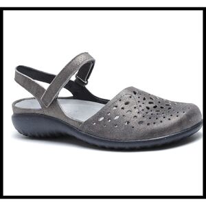 Naot Arataki Leather Mary Jane Comfort Sandals Grey Gray Shimmer Size 37 US 6